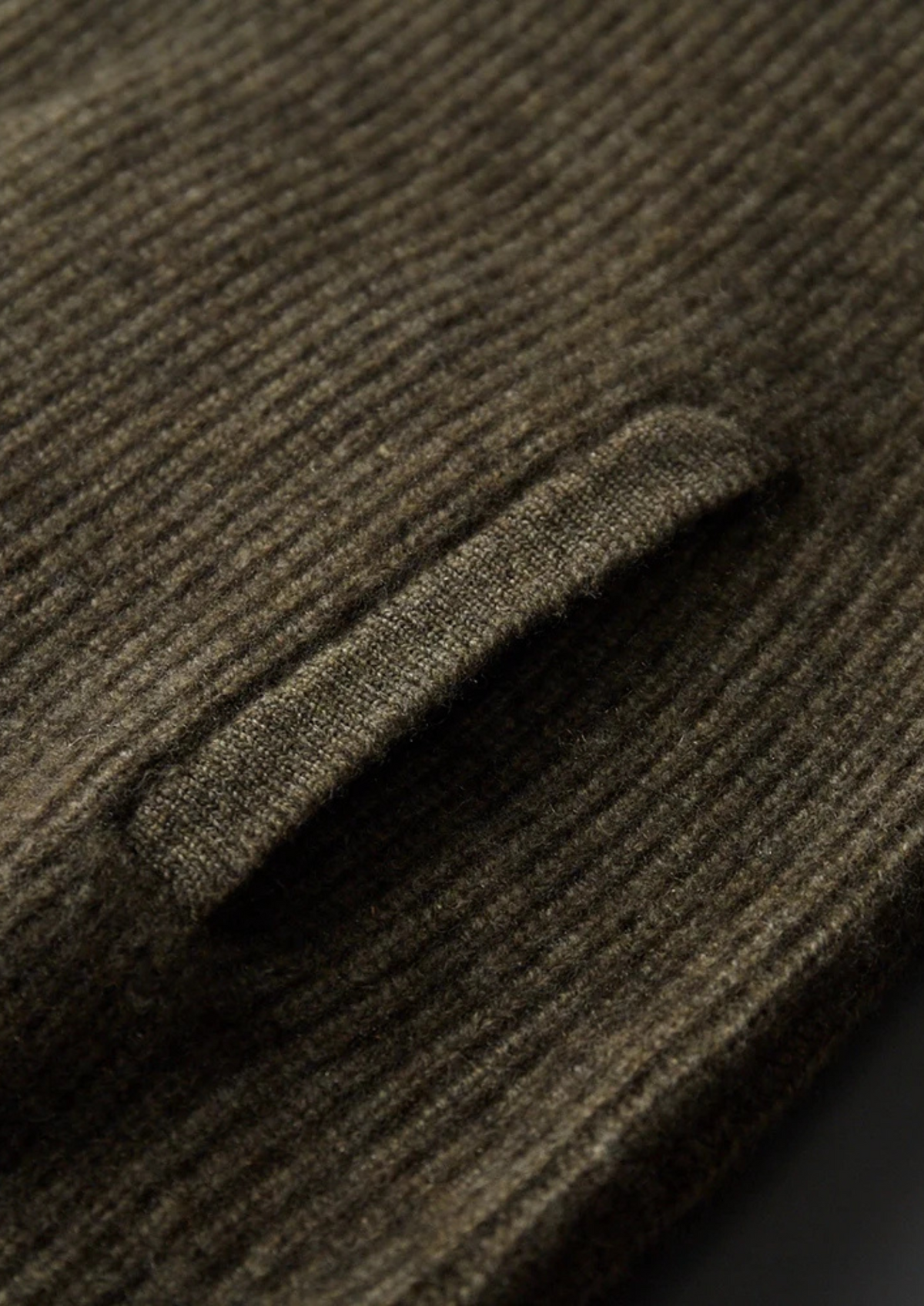 Premium Cashmere Ribbed High Collar Cardigan | Solmar