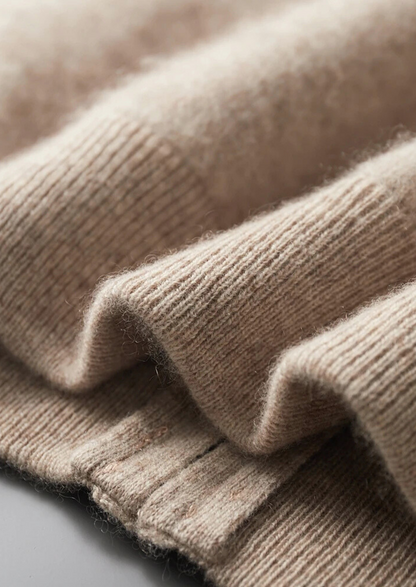 Premium Cashmere Two Tone Zip Cardigan | Solmar