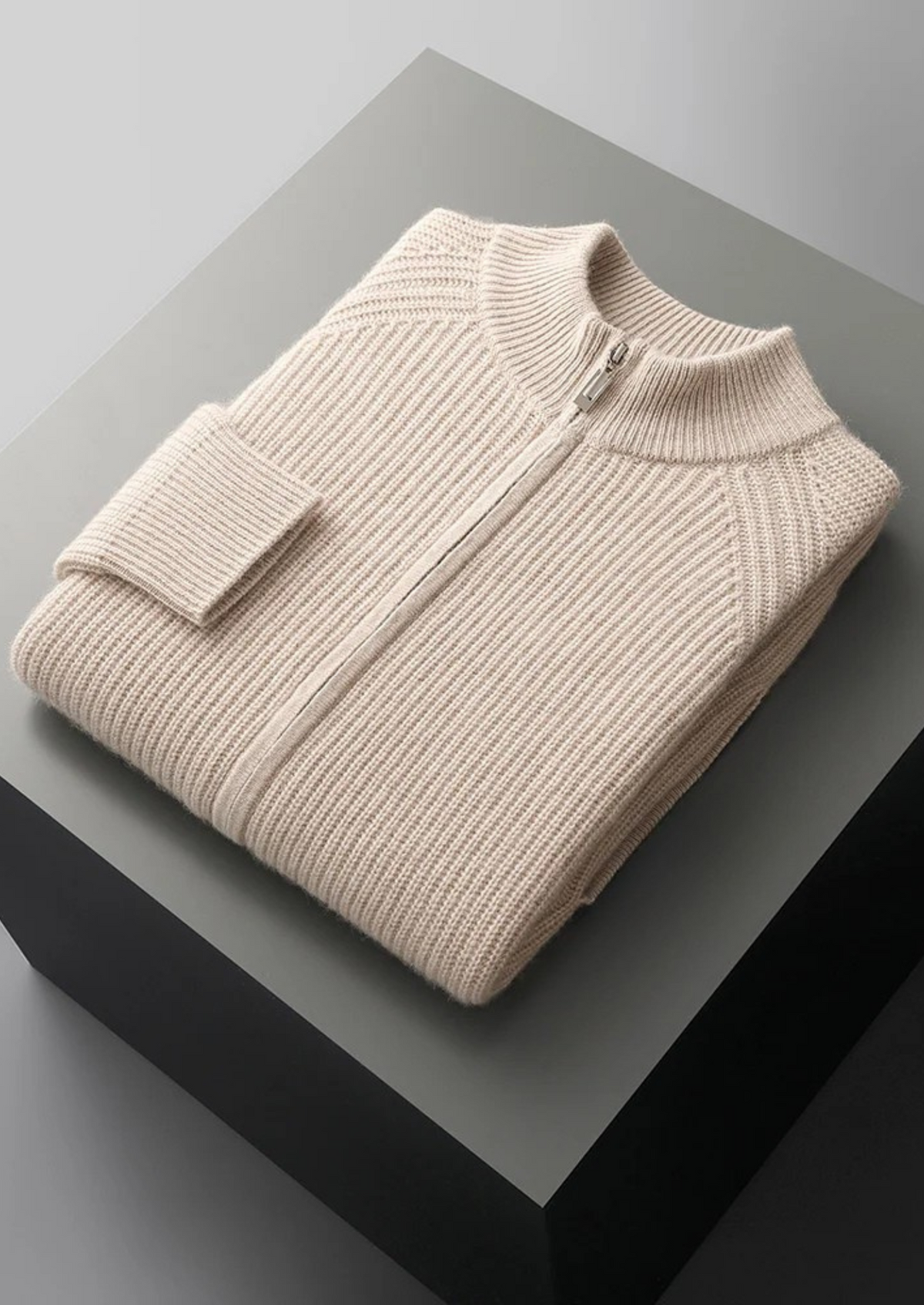Premium Cashmere Ribbed Cardigan | Solmar