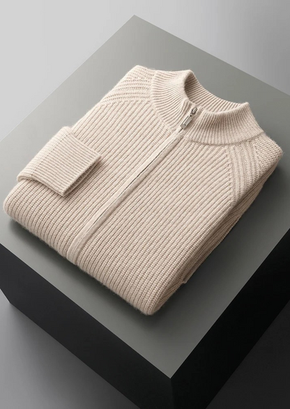 Premium Cashmere Ribbed Cardigan | Solmar