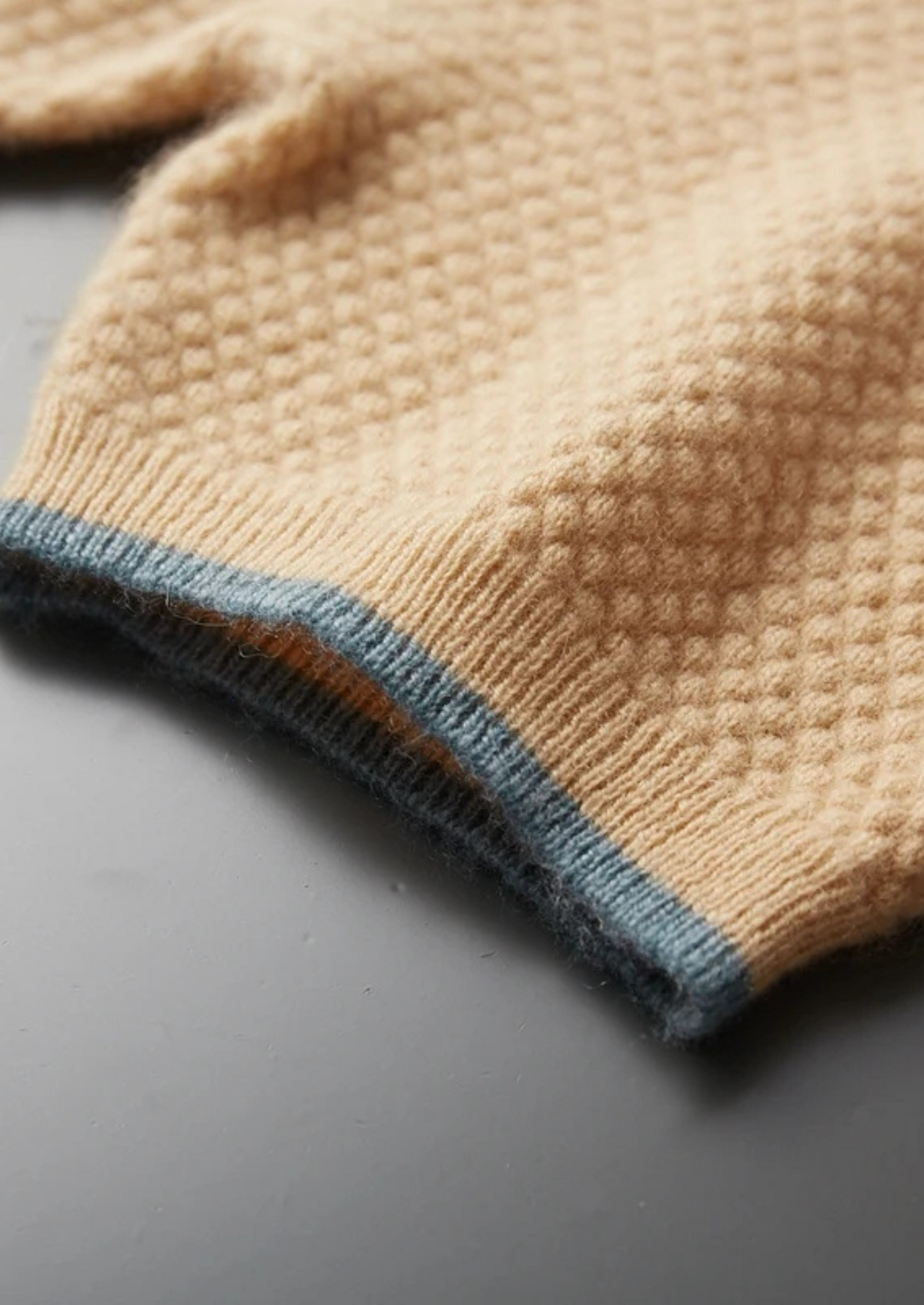 Premium Cashmere Mustard Two-Tone Polo | Solmar