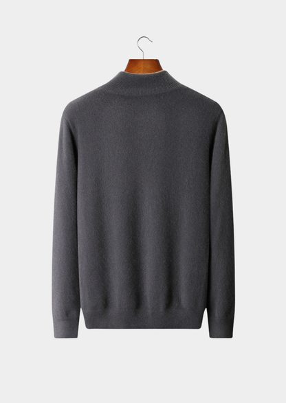 Pure Cashmere Dark Gray Dual Zip Cardigan | Solmar