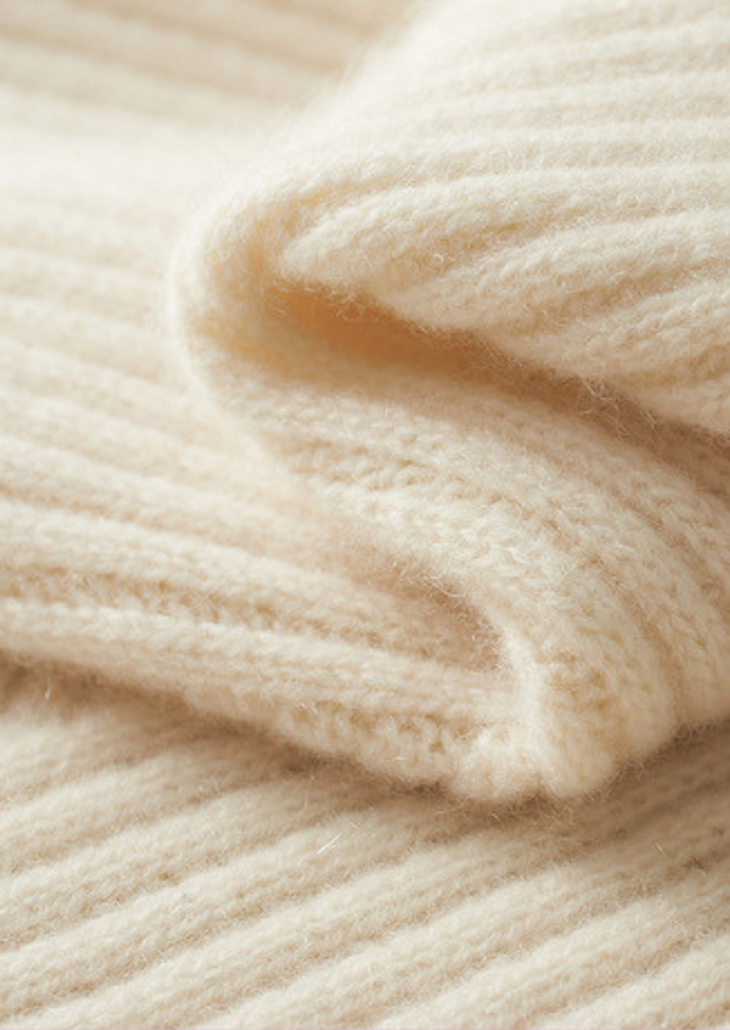 Pure Cashmere Ivory Patterned Mockneck | Solmar