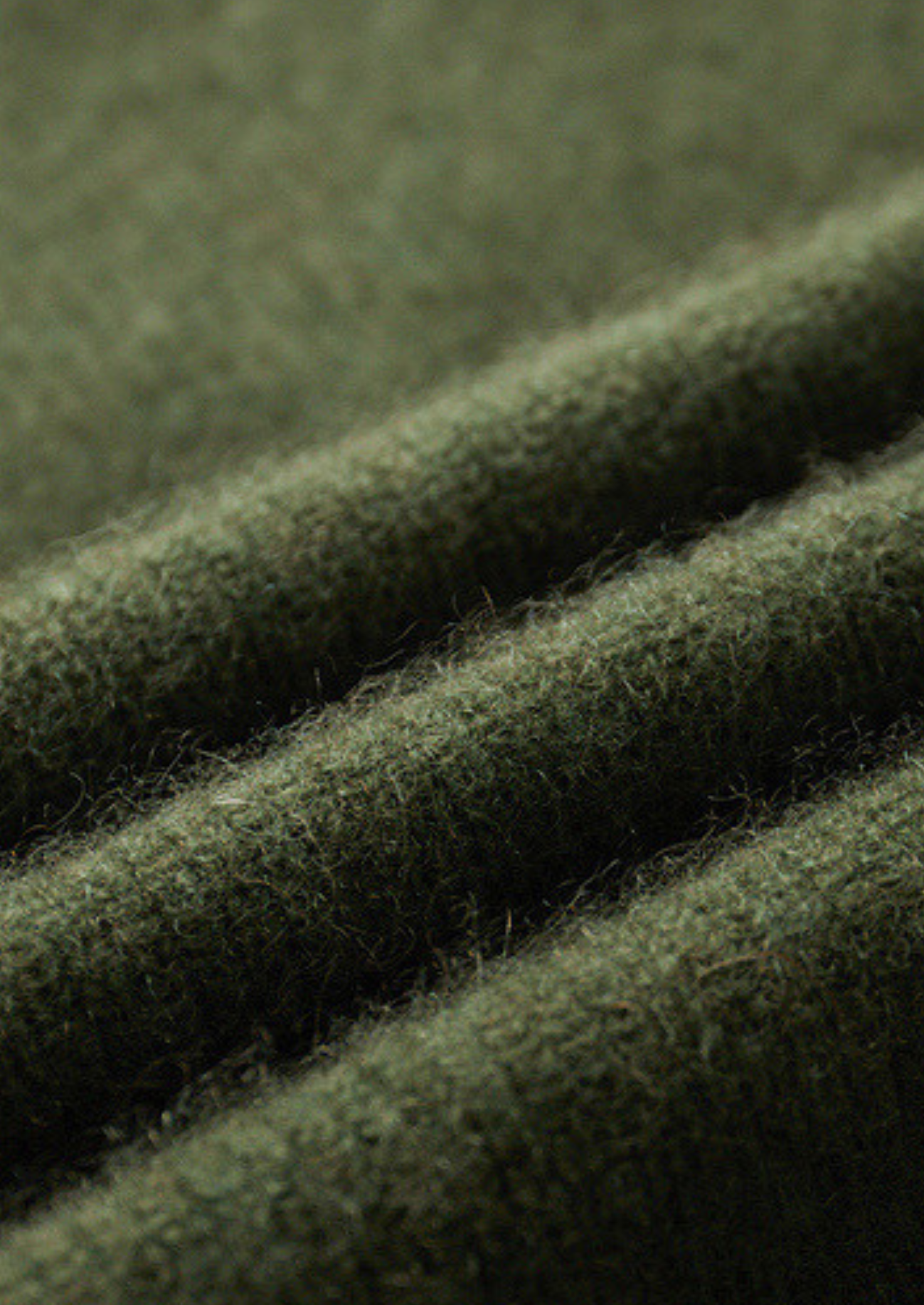 Pure Cashmere Olive Ribbed Half Zip | Solmar