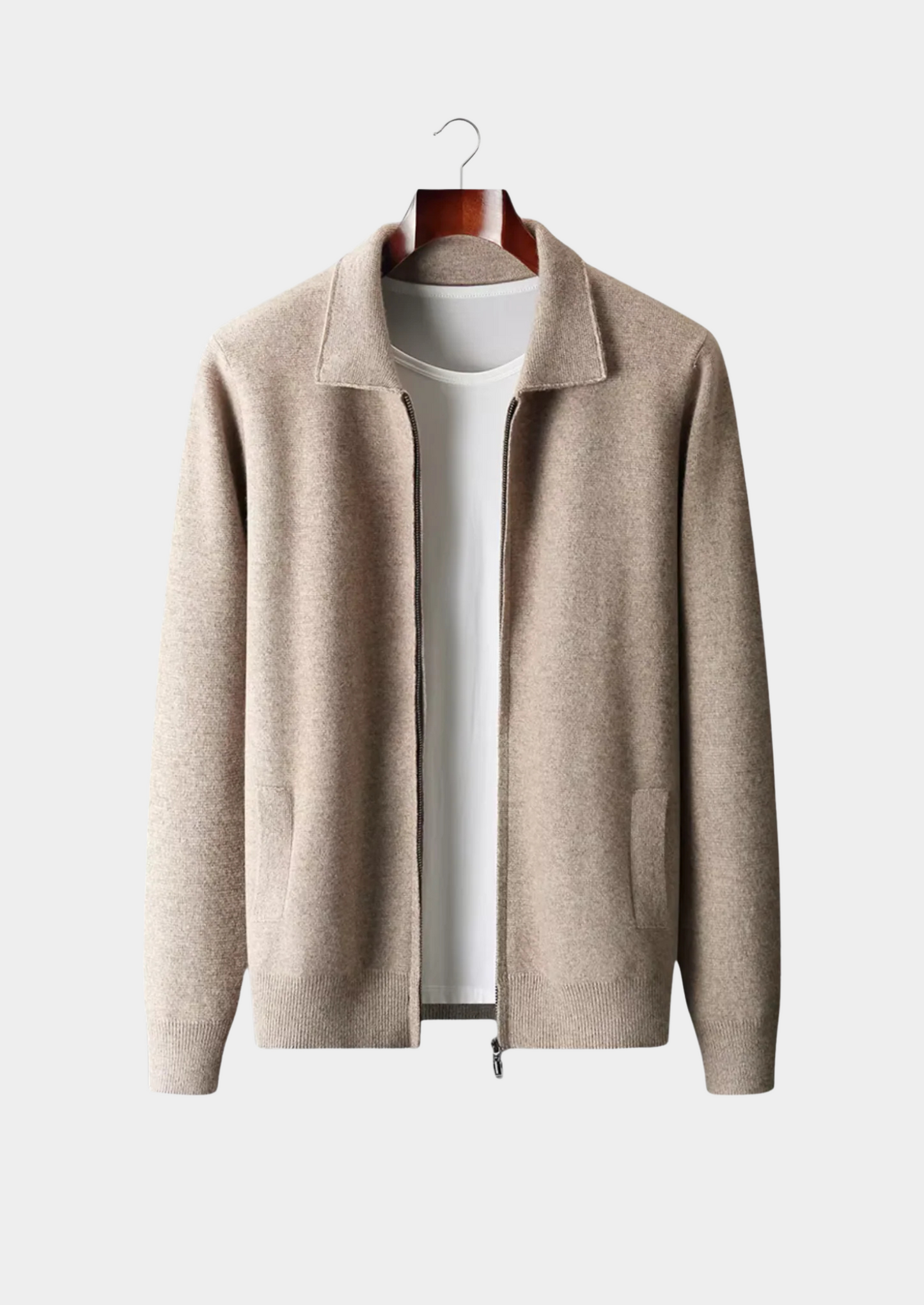 Pure Extra-Fine Merino Wool Zip Polo Cardigan | Solmar