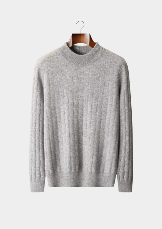 Pure Extra-Fine Merino Wool Textured Mockneck | Solmar