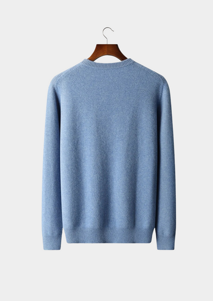 Jersey Clásico de Cuello Redondo de Lana Merino Extrafina Pura