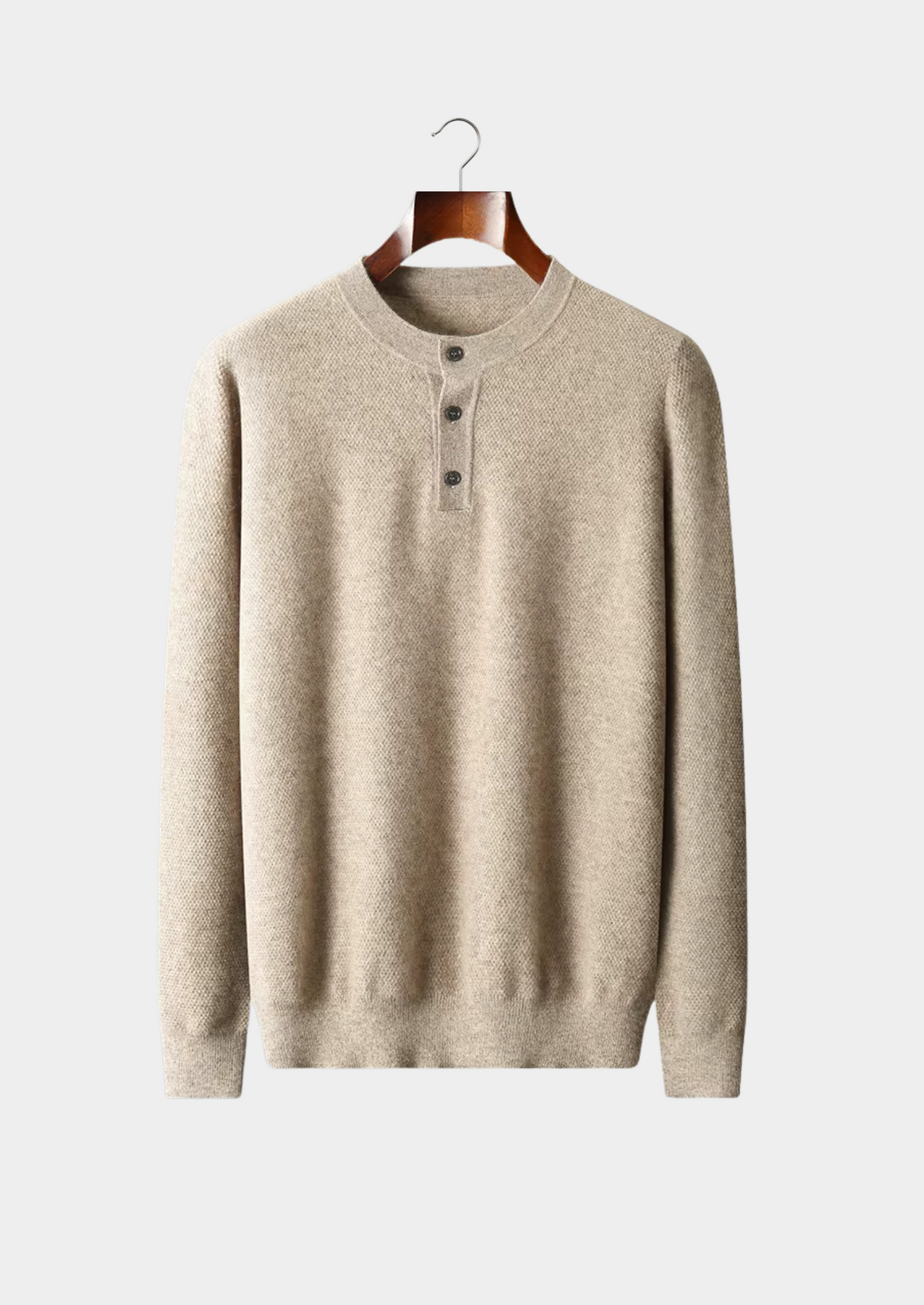 Premium Cashmere Classic Henley Sweater | Solmar