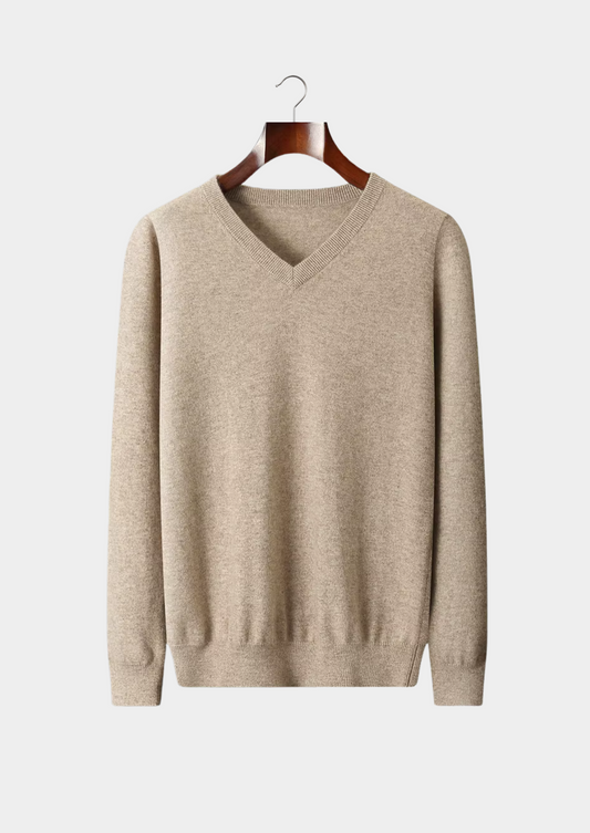 Pure Extra-Fine Merino Wool Classic V-Neck Sweater | Solmar