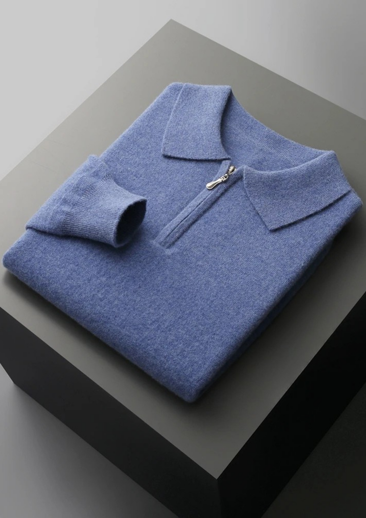 Pure Extra-Fine Merino Wool Half Zip Polo | Solmar