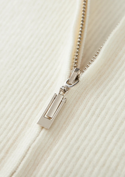 Pure Extra-Fine Merino Wool Ribbed Zipper Cardigan | Solmar