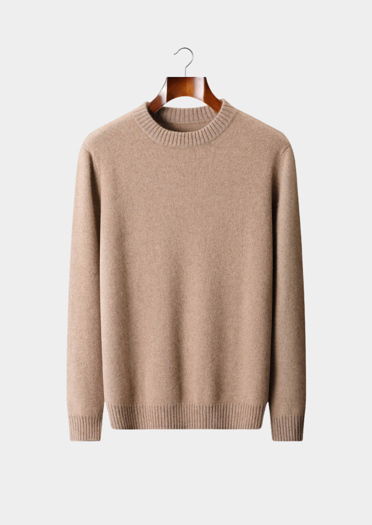 Pure Cashmere Beige Essential Crewneck | Solmar