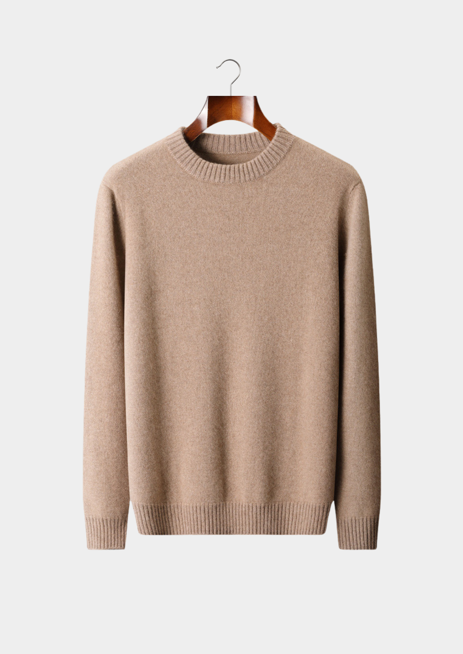 Pure Cashmere Beige Essential Crewneck | Solmar