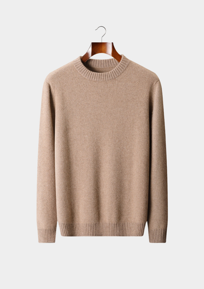 Pure Cashmere Beige Essential Crewneck | Solmar