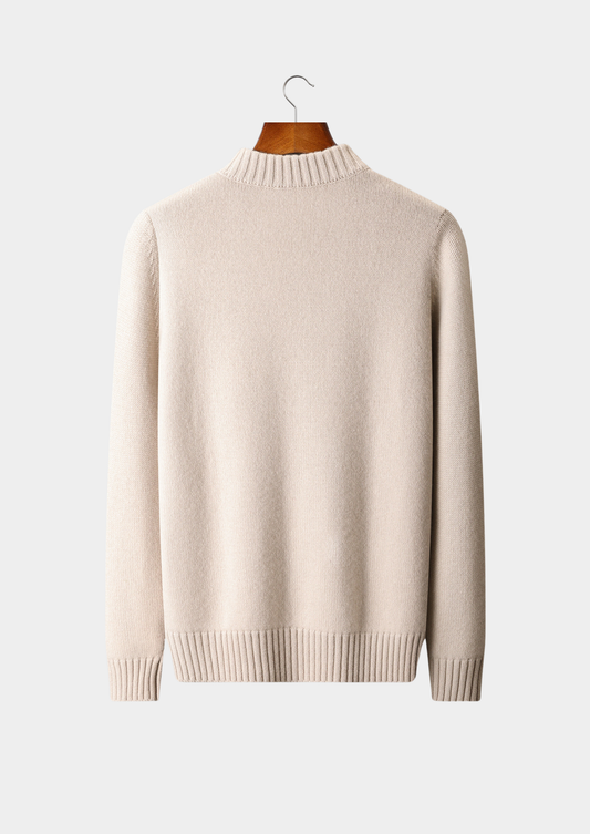 Pure Cashmere Off White Half Zip Sweater | Solmar