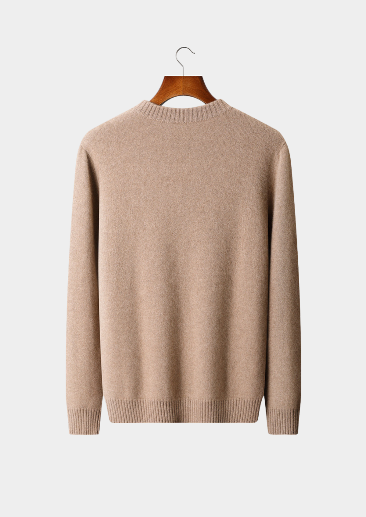 Pure Cashmere Beige Essential Crewneck | Solmar