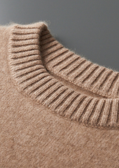 Pure Cashmere Beige Essential Crewneck | Solmar