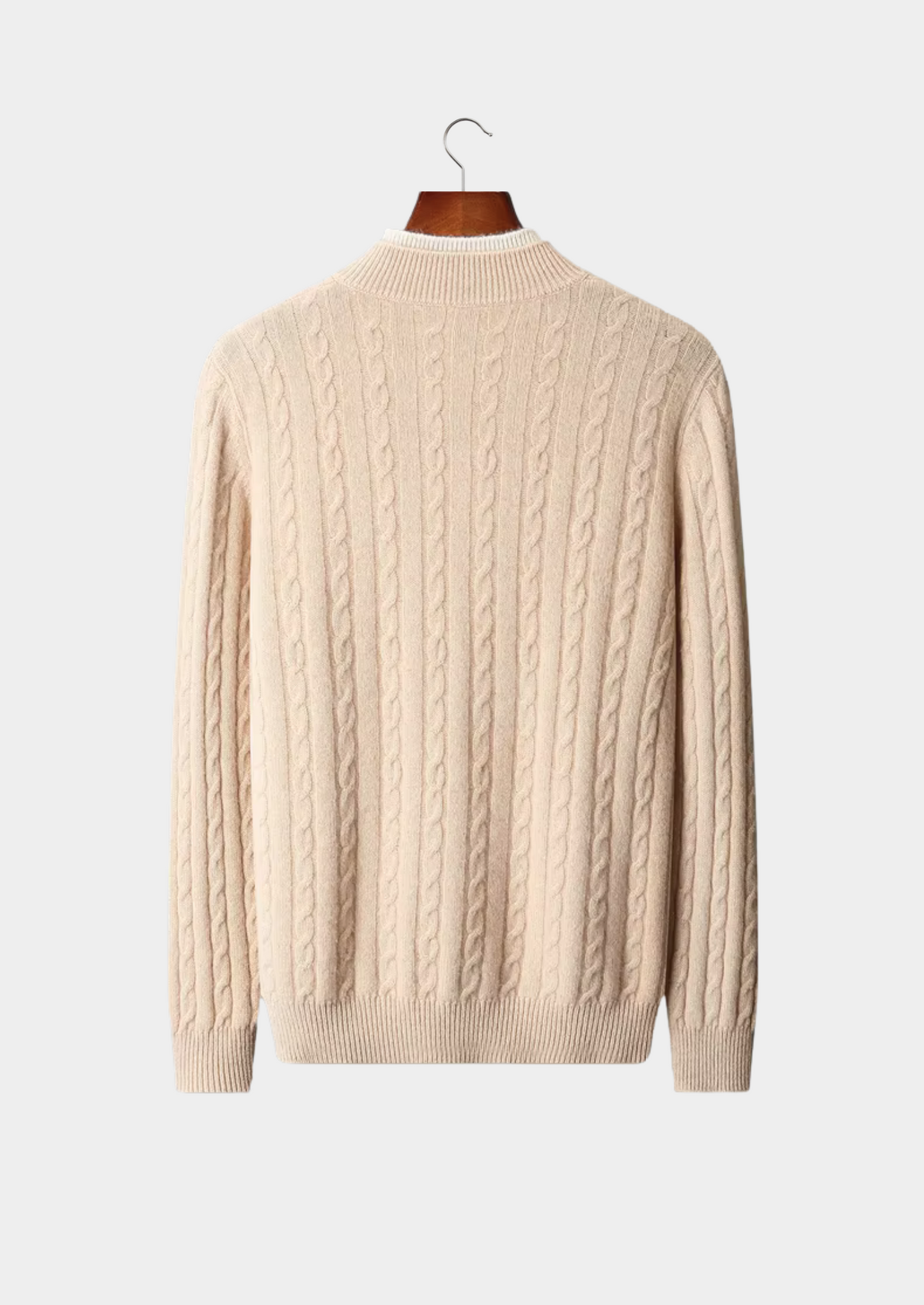 Pure Extra-Fine Merino Wool Cable Knit Henley Sweater | Solmar