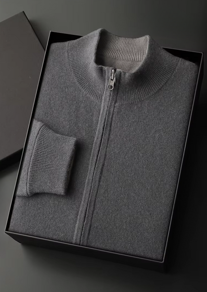 Pure Extra-Fine Merino Wool Zip Cardigan | Solmar