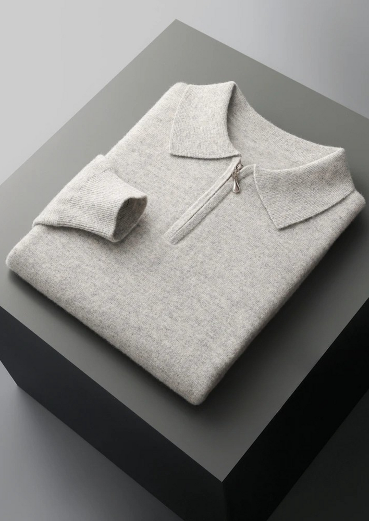Pure Extra-Fine Merino Wool Half Zip Polo | Solmar