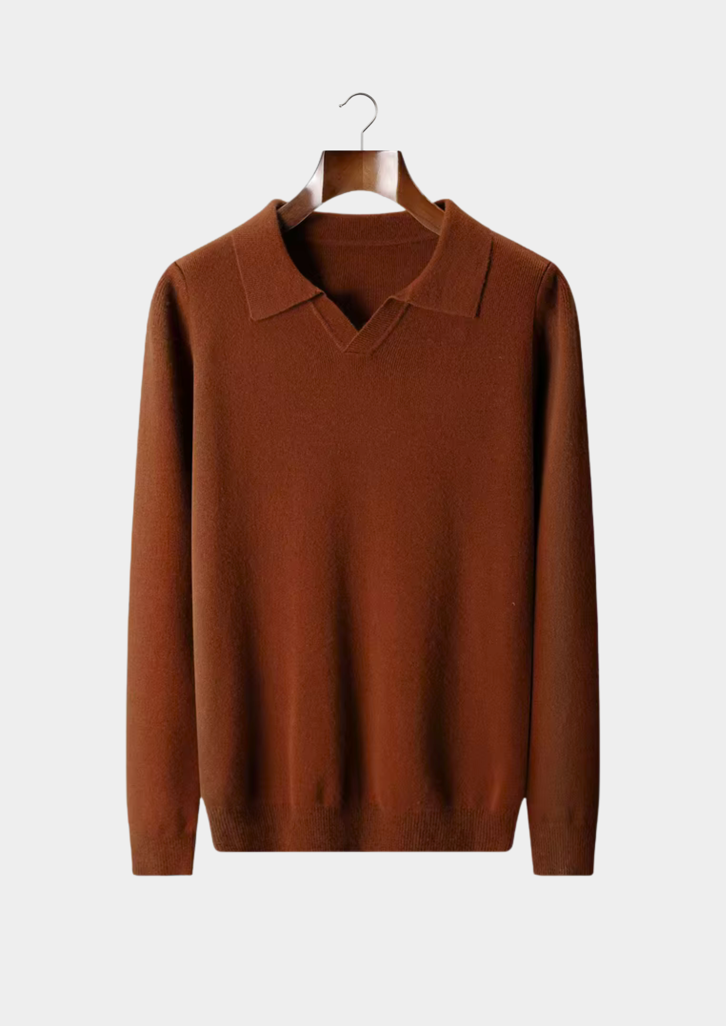 Pure Extra-Fine Merino Wool Ribbed Buttonless Polo | Solmar