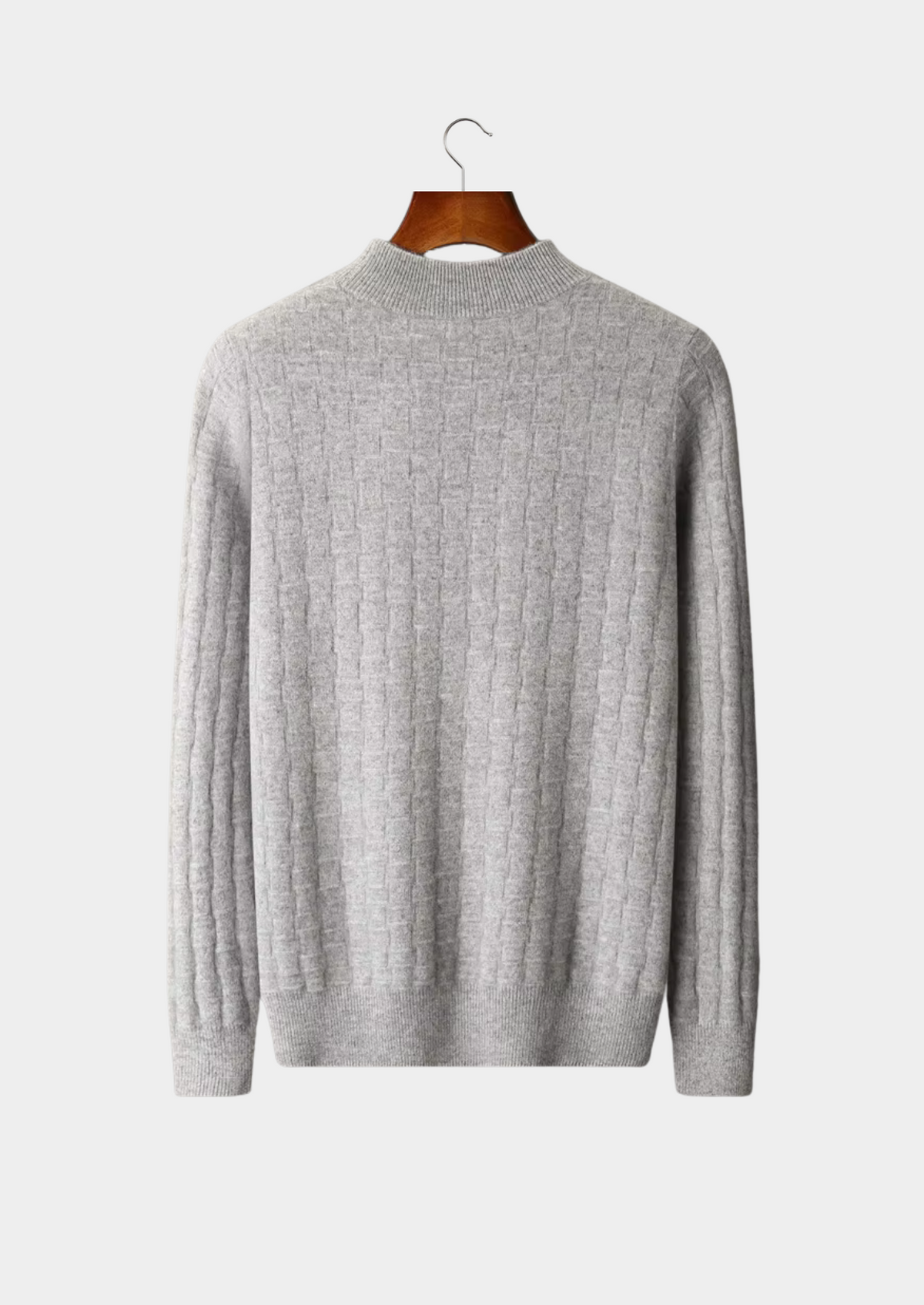 Pure Extra-Fine Merino Wool Textured Mockneck | Solmar