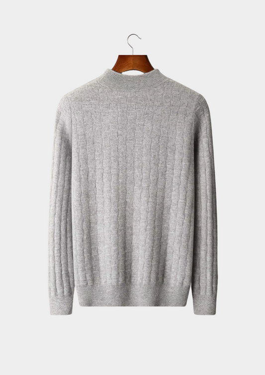 Pure Extra-Fine Merino Wool Textured Mockneck | Solmar