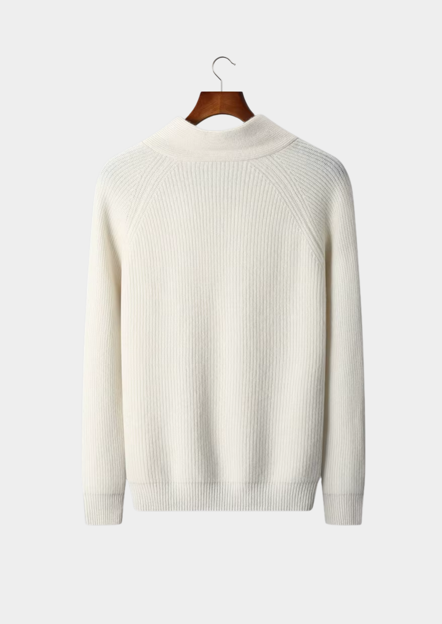 Premium Cashmere Ribbed V-Neck Sweater | Solmar