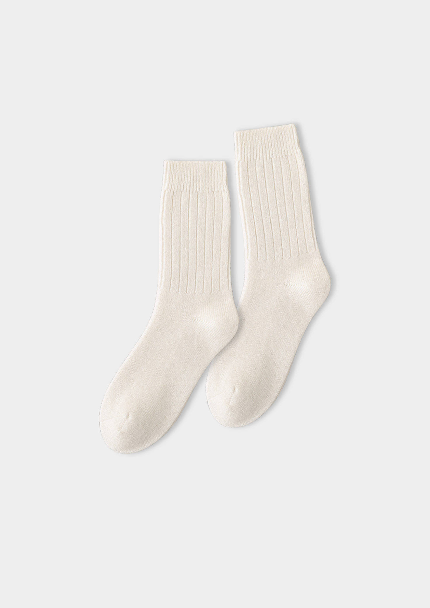 Ivory Ultra-Soft Ribbed Merino Wool Socks | Solmar