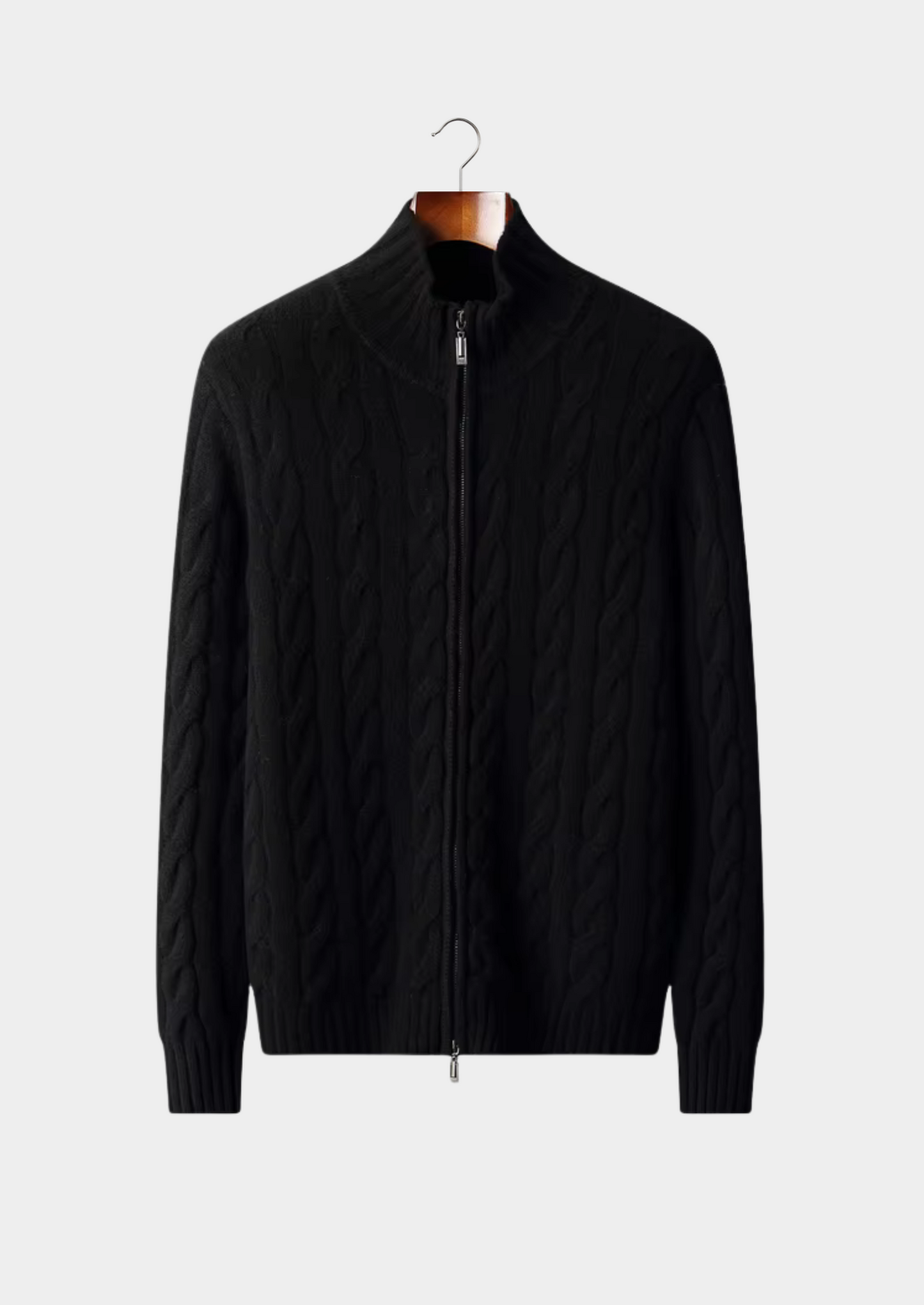 Pure Extra-Fine Merino Wool Dual-Zip Cable Cardigan | Solmar