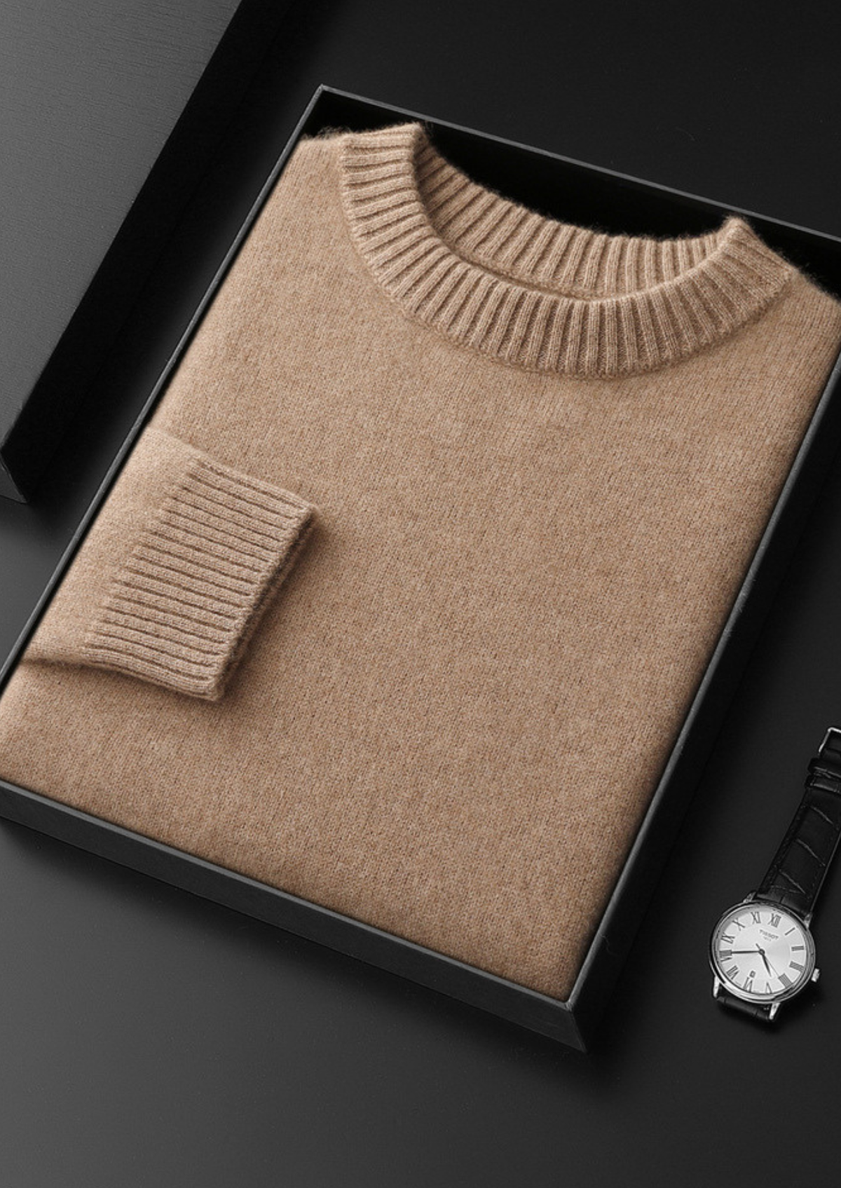 Pure Cashmere Beige Essential Crewneck | Solmar