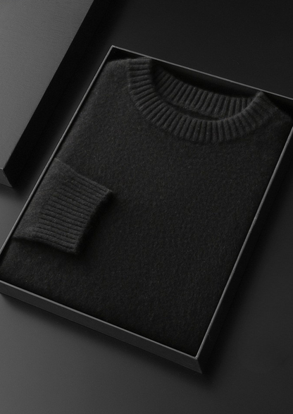 Pure Cashmere Black Essential Crewneck | Solmar