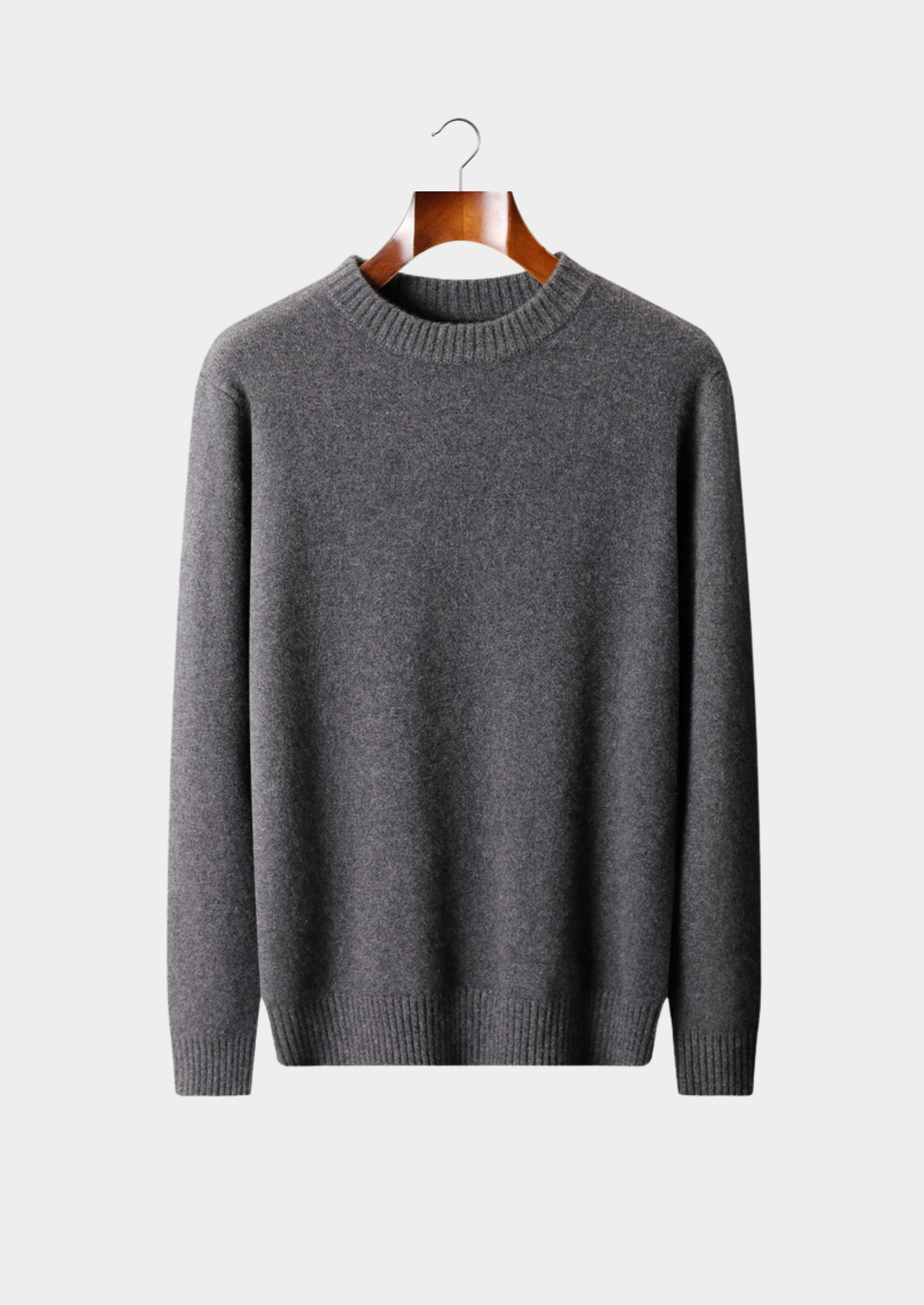 Pure Cashmere Dark Gray Essential Crewneck | Solmar