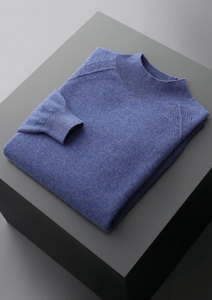 Jersey de Cuello Semi Alto Raglán de Lana Merino Extrafina Pura