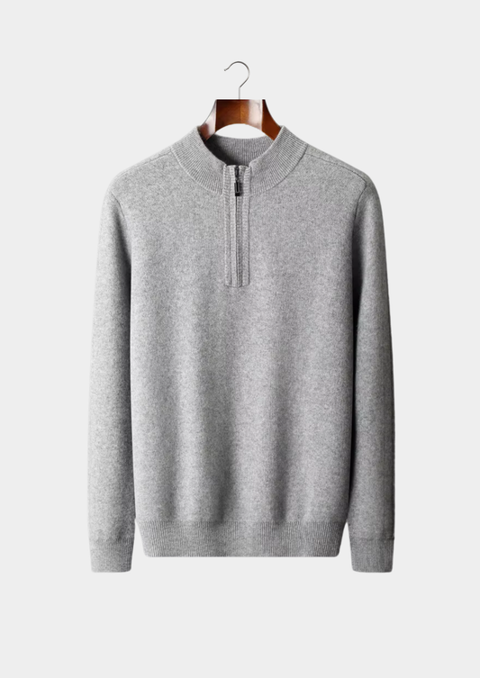 Premium Cashmere Essential Half-Zip Sweater | Solmar