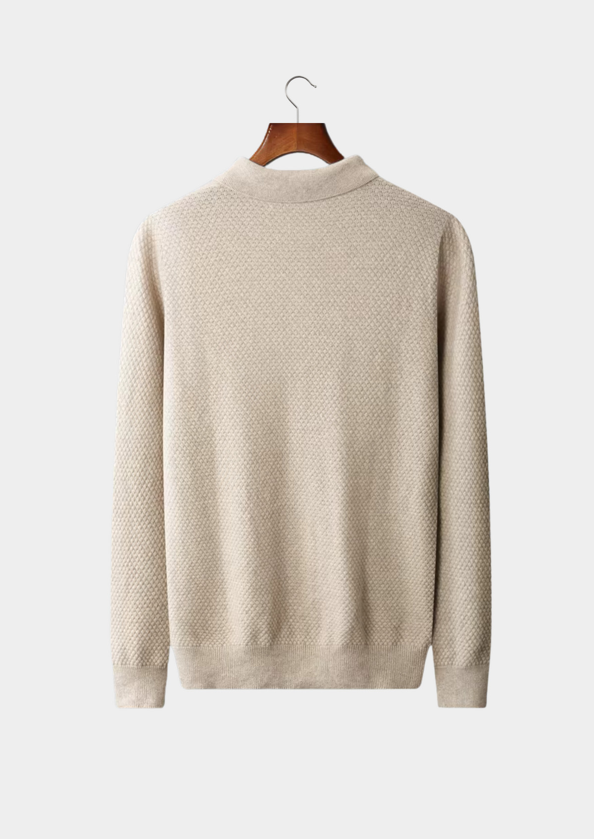 Premium Cashmere Textured Sweater Polo | Solmar