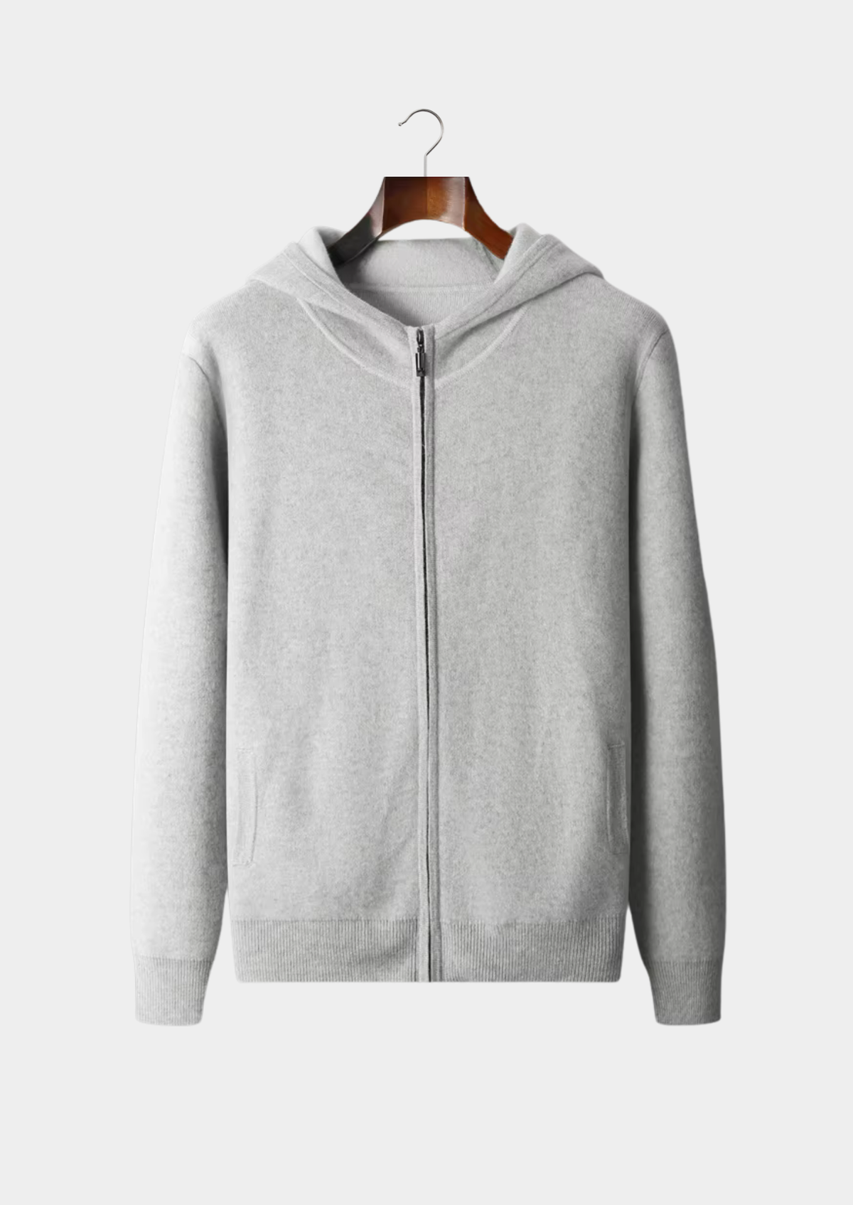 Premium Cashmere Two Tone Zipper Hoodie | Solmar