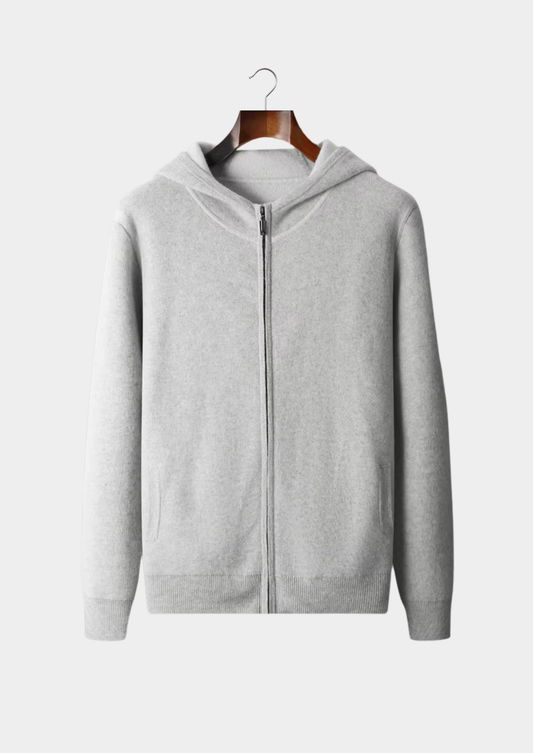 Premium Cashmere Two Tone Zipper Hoodie | Solmar