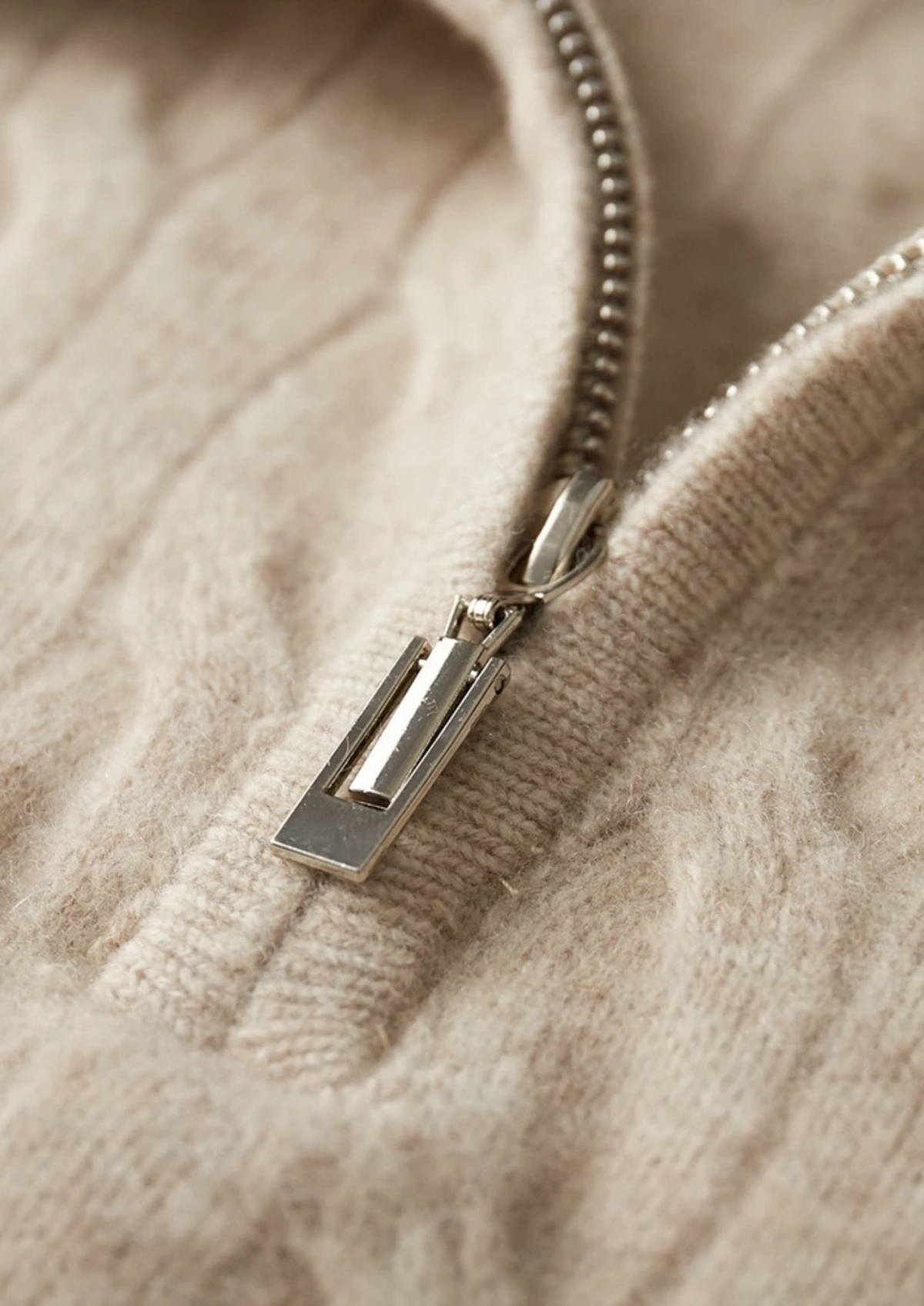 Pure Extra-Fine Merino Wool Cable Half Zip | Solmar
