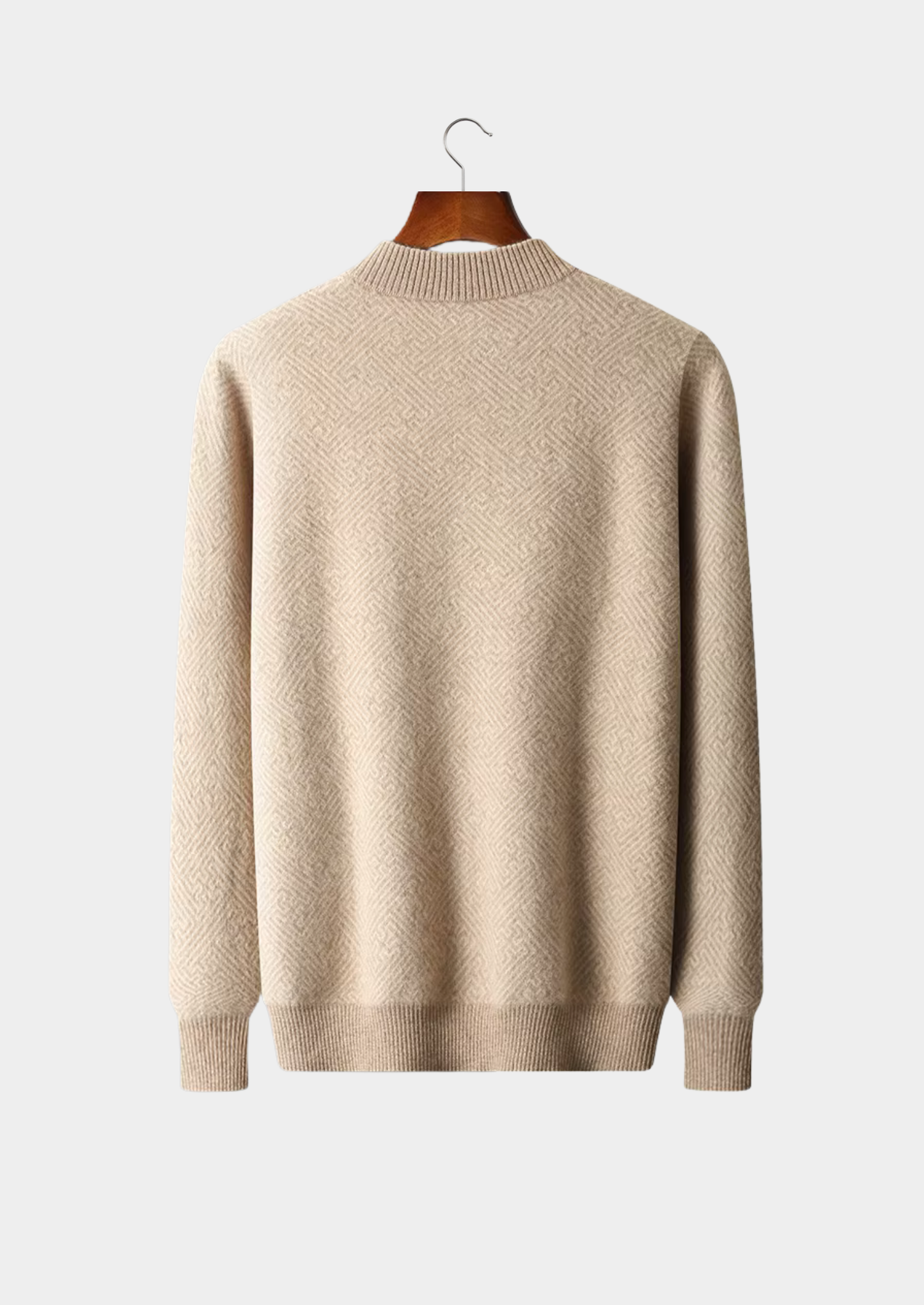 Premium Cashmere Patterned Half-Zip Sweater | Solmar