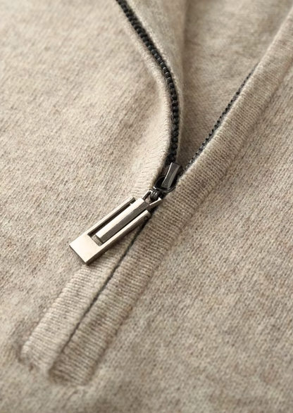 Pure Extra-Fine Merino Wool Half Zip Sweater | Solmar