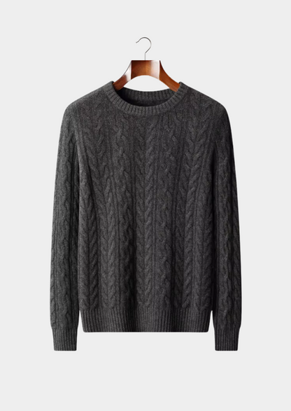 Pure Extra-Fine Merino Wool Cable Knit Crewneck | Solmar