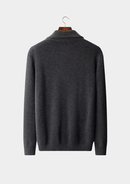 Pure Extra-Fine Merino Wool Funnel Neck Dual Zip Cardigan | Solmar
