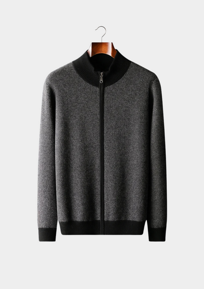 Cárdigan Jacquard con Cremallera de Cachemira Premium