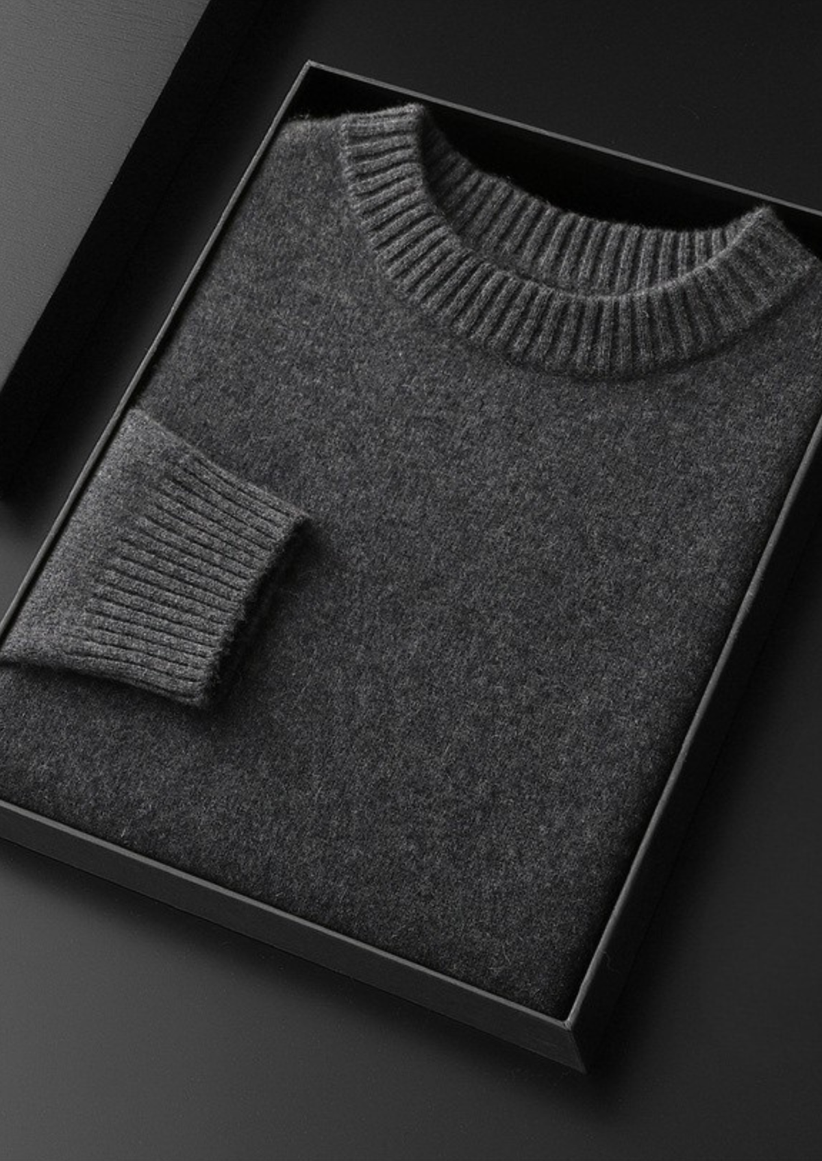 Pure Cashmere Dark Gray Essential Crewneck | Solmar