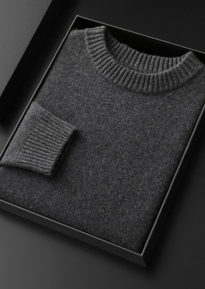 Pure Cashmere Dark Gray Essential Crewneck | Solmar