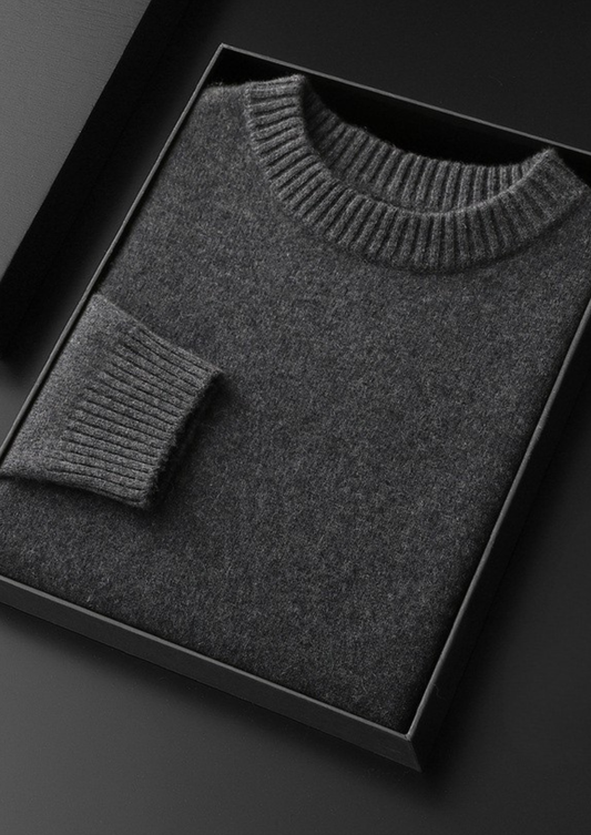 Pure Cashmere Dark Gray Essential Crewneck | Solmar