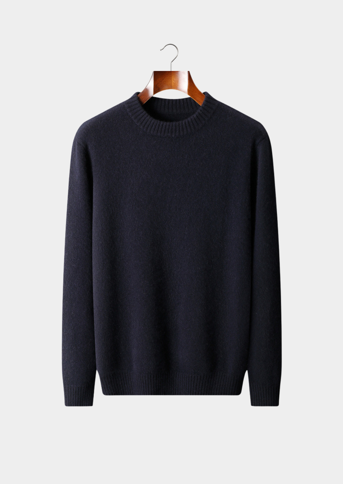 Pure Cashmere Navy Blue Essential Crewneck | Solmar