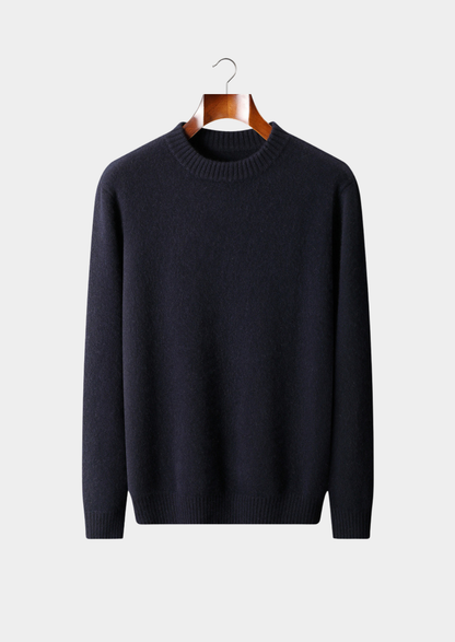 Pure Cashmere Navy Blue Essential Crewneck | Solmar