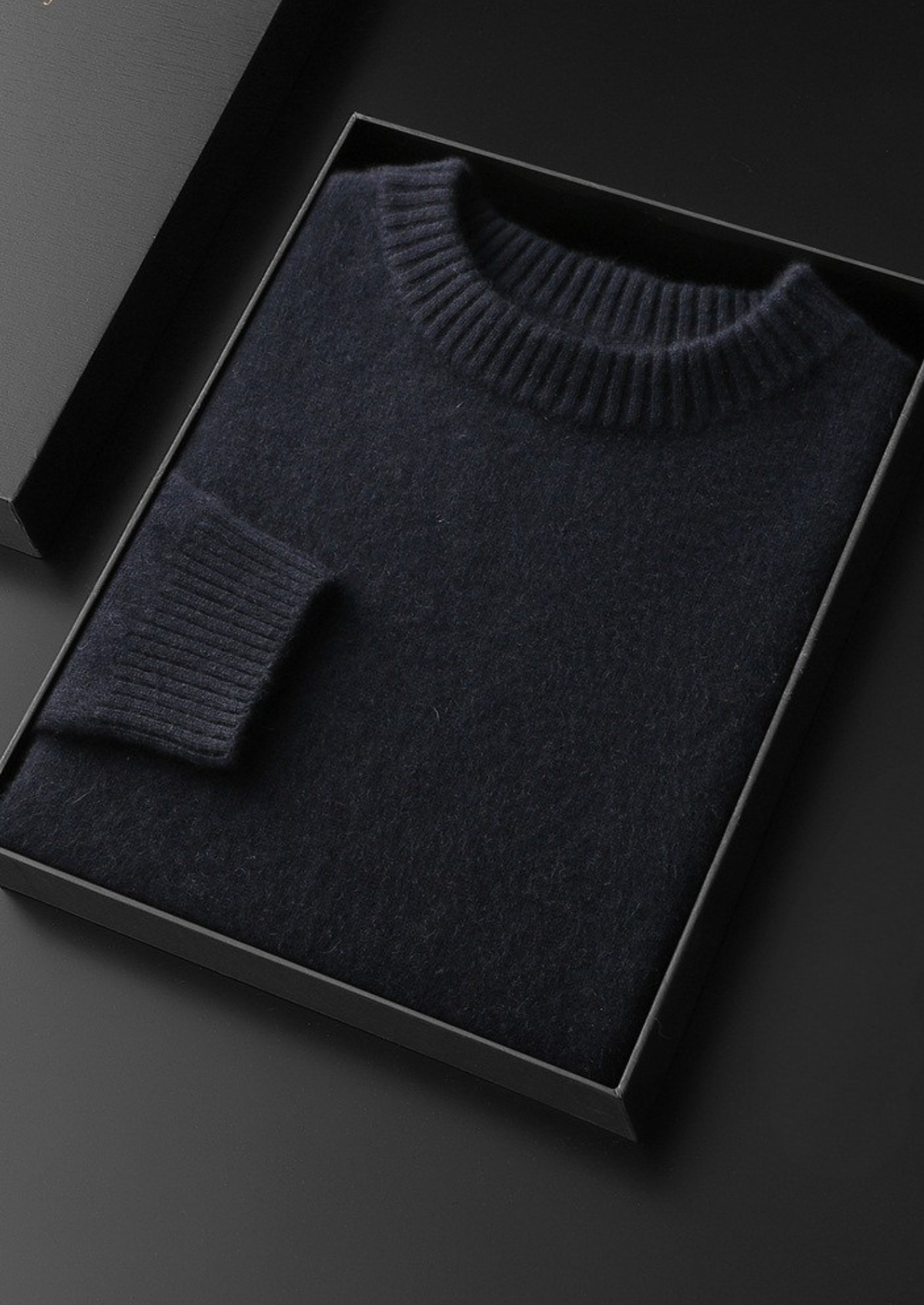 Pure Cashmere Navy Blue Essential Crewneck | Solmar